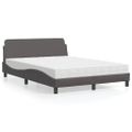 vidaXL Posteľ s matracom Dover sivá 120x200 cm umelá koža