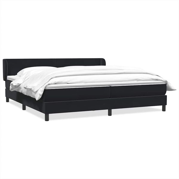 vidaXL Posteľný rám boxsping s matracmi čierna 180x220 cm zamat
