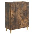 vidaXL Servírovacia skriňa so zásuvkou Dymový dub 66 x 34,5 x 90 cm