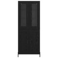 vidaXL Highboard Čierny dub 69,5 x 34 x 180 cm Kompozitné drevo