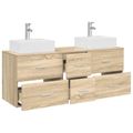 vidaXL Set kabinetov do kúpeľne 3 ks Dub sonoma 49,5 x 41 x 62,5 cm