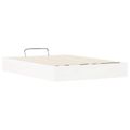 vidaXL Posteľový rám s úložným priestorom Biely 135 x 190 cm