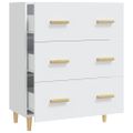 vidaXL Komoda biela 70x34x90 cm spracované drevo