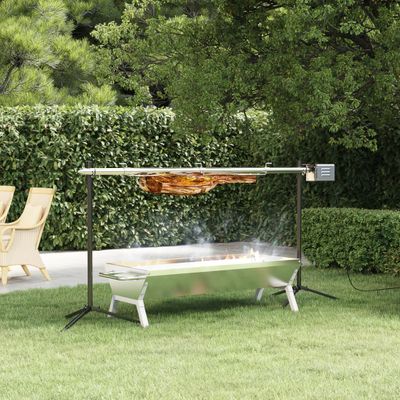 vidaXL Automatický gril s motorom nehrdzavejúca oceľ 150x46,5x82,5 cm