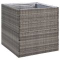 vidaXL Záhradný kvetináč sivý 80x80x80 cm polyratanový
