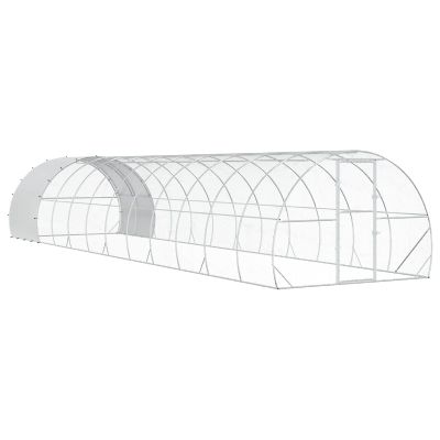 vidaXL Kurník pre kurčatá Strieborná 1200 x 300 x 200 cm