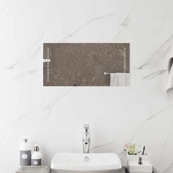 vidaXL Zrkadlo do kúpeľne s LED Priehľadná 60 x 30 cm tvrdené sklo