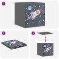 vidaXL skladacie úložné boxy 4 ks sivá 32x32x32 cm Netkaná textília