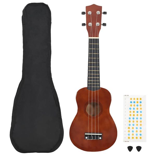 vidaXL Sopránové ukulele s taškou pre deti, prírodné 23"