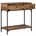 vidaXL Konzolový stôl Staré drevo 75 x 34,5 x 75 cm Kompozitné drevo