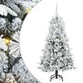 vidaXL Umelý Sklápací Vianočný Stromček Biela 150 cm PE a PVC