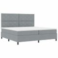 vidaXL Posteľ s pružinovým rámom Svetlosivá 200 x 200 cm látka