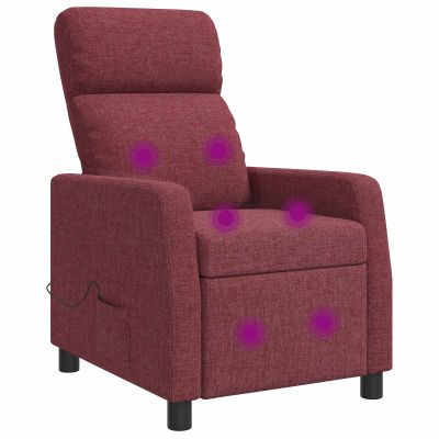 vidaXL Masážne relaxačné kreslo Víno červené Látka