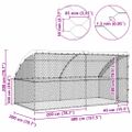vidaXL Psí kennel 2 ks Strieborná 4 x 2 x 2 m Pozinkovaná oceľ