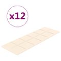 vidaXL Nástenné panely 12 ks krémové 90x30 cm zamat 3,24 m²