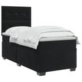 vidaXL Posteľ boxspring s matracom Čierna 90 x 190 cm Zamat