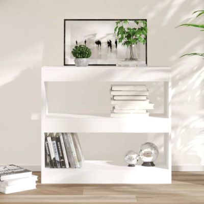 vidaXL Knižnica/deliaca stena biela 80x30x72 cm