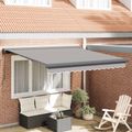 vidaXL Sklopná markíza Svetlosivá 300 x 250 cm Plátno a hliník
