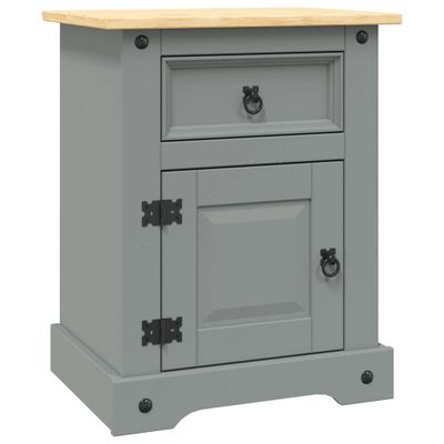 vidaXL Nočný stolík sivý 53x39x67 cm mexická borovica Corona Range