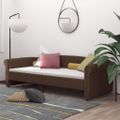 vidaXL Pohovka s USB hnedá látková 90x200 cm