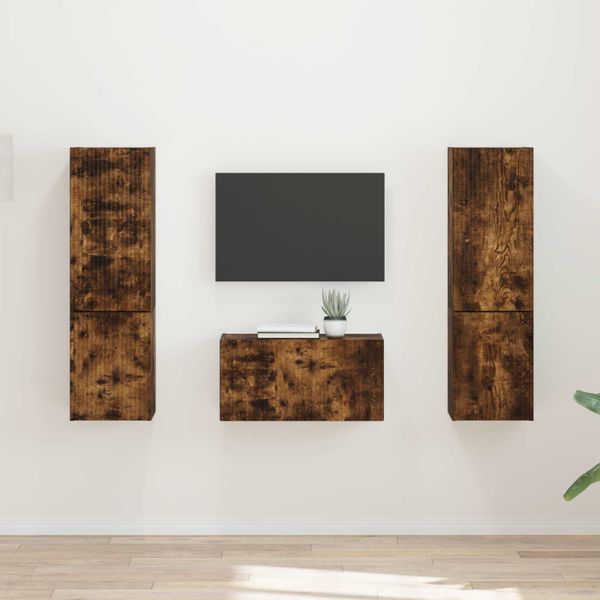 vidaXL Zostava TV skriniek 5 pcs Dymová dub Kompozitné drevo