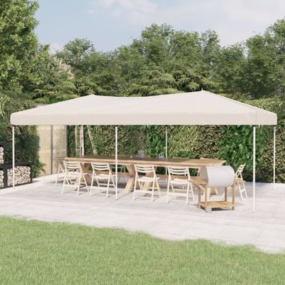 vidaXL Skladací párty stan krémový 3x6 m