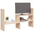 vidaXL Stojan na monitor (39-72)x17x43 cm masívna borovica