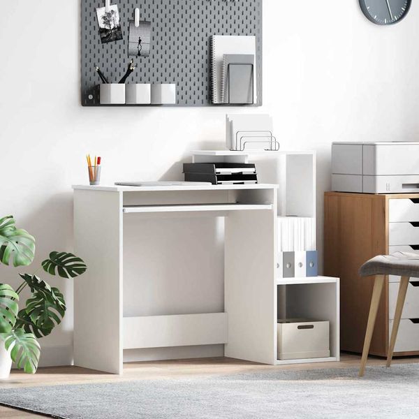 vidaXL Stôl so zásuvkou Biela 106 x 41 x 88.5 cm Kompozitné drevo