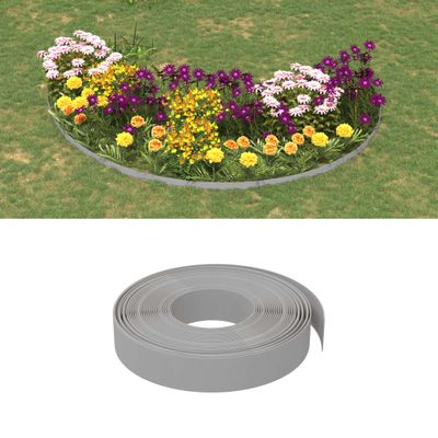 vidaXL Záhradné obruby 4 ks sivé 10 m 10 cm polyetylén