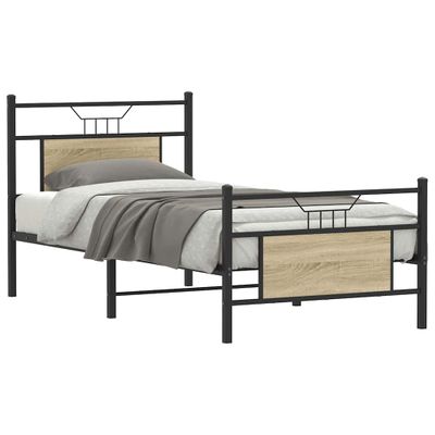 vidaXL Posteľný rám bez matraca dub sonoma 80x200 cm kompozitné drevo
