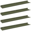 vidaXL Závesná polica 4 ks Olivová zelená 60 x 8,5 x 2,5 cm Oceľ