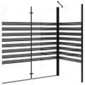 vidaXL Pruhovaná vaňová zástena 120x68x130 cm, tvrdené sklo