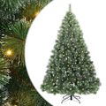 vidaXL Umelý vianočný stromček s 300 LED-i Zelená 180 cm PE a PVC