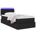 vidaXL LED úložná posteľ s matracom Čierna 100 x 200 cm Látka