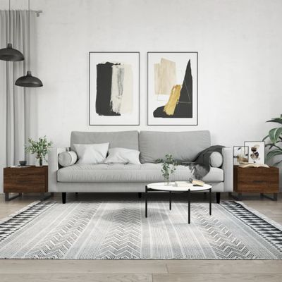 vidaXL Konferenčné stolíky 2 ks hnedý dub 50x50x40 cm kompozitné drevo