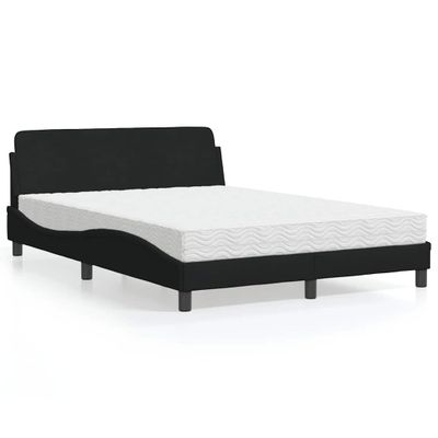 vidaXL Posteľ s matracom Dover čierna 140x190 cm látka