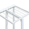 vidaXL 5-posch. stojan na kvety s kolieskami 44x23x100cm biely železo