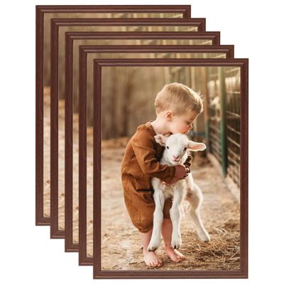 vidaXL Fotorámiky na stôl, koláž 5 ks, hnedé 15x21 cm, MDF