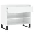 vidaXL Botník lesklý biely 70x36x60 cm spracované drevo