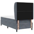 vidaXL Posteľ s pružinovým rámom Tmavo šedá 200 x 90 cm Zamat