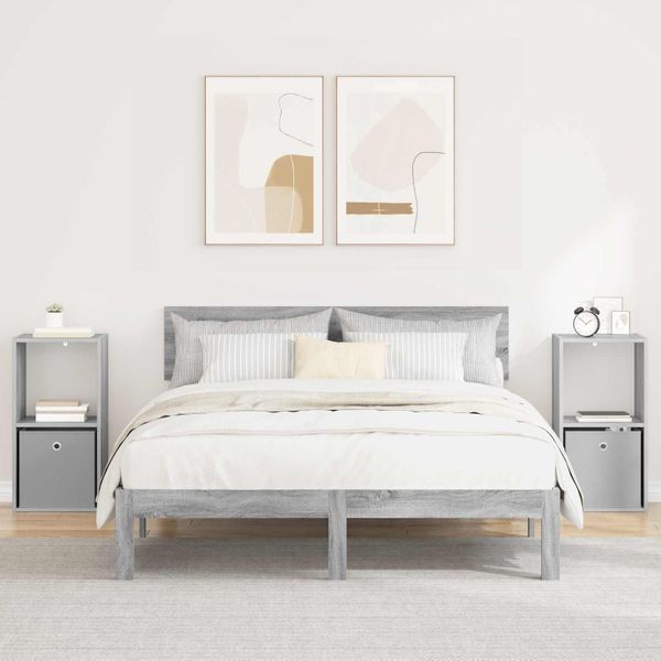 vidaXL Nočný stolík 2 pcs Sivý Sonoma 35 x 32 x 68,5 cm