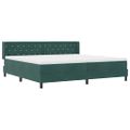 vidaXL Posteľ s pružinovým rámom Tmavozelená 200 x 200 cm Zamat