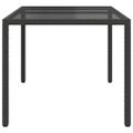 vidaXL Záhradný stôl 150x90x75 cm tvrdené sklo a polyratan čierny