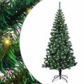 vidaXL Umelý predsvietený vianočný stromček Zelená 150 cm PVC a kov