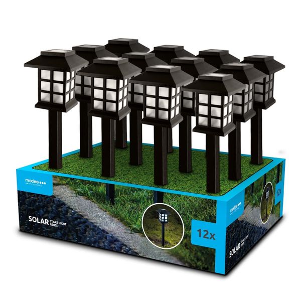 Modee záhradná solárna LED lampa GS005 38 cm AAA 100 mAh (ML-GS005)