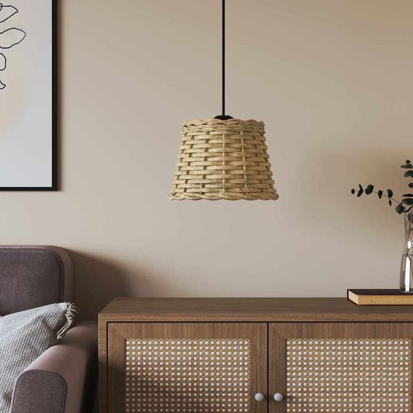 vidaXL Tienidlo na stropnú lampu hnedé Ø20x15 cm prútené