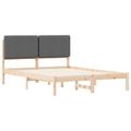 vidaXL Rám postele s čalúneným čelom Tmavo šedá 150 x 200 cm