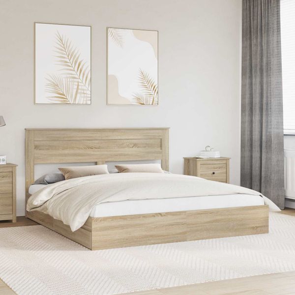 vidaXL Úložná posteľ Sonoma dub 180 x 200 cm Kompozitné drevo