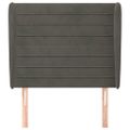 vidaXL Čelo postele so záhybmi tmavosivé 83x23x118/128 cm zamat