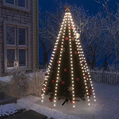 vidaXL Svetelná sieť na vianočný stromček 300 LED, studená biela 300cm